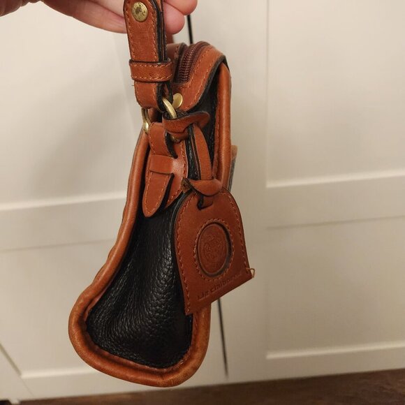 Liz Claiborne 90's Vintage Genuine Leather Purse with cross body strap EUC - Picture 8 of 8